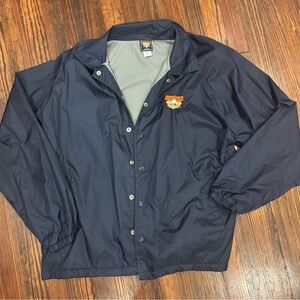 Cooperstown Dreams Park Jacket Mens 2XL Blue Snap Button Up Collared Windbreaker